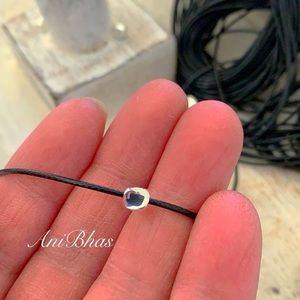 Silver Plated 3D Cube Wax Cord Bracelet